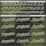 Custom Black Olive-Cream Abstract Brush Stroke Authentic Baseball Jersey