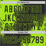 Custom Black-Neon Green Abstract Brush Stroke Authentic Baseball Jersey