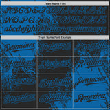 Custom Black-Blue Abstract Brush Stroke Authentic Baseball Jersey