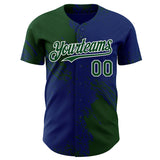 Custom Royal Green-White Abstract Brush Stroke Authentic Baseball Jersey
