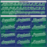 Custom Royal Kelly Green-Cream Abstract Brush Stroke Authentic Baseball Jersey