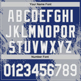 Custom Royal White-Gray Abstract Brush Stroke Authentic Baseball Jersey