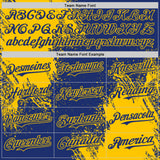 Custom Royal-Yellow Abstract Brush Stroke Authentic Baseball Jersey
