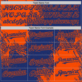 Custom Royal-Orange Abstract Brush Stroke Authentic Baseball Jersey