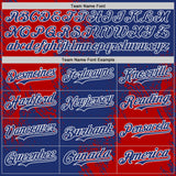 Custom Royal Red-White Abstract Brush Stroke Authentic Baseball Jersey