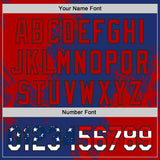 Custom Royal USA Flag Red-Black Abstract Brush Stroke Authentic Baseball Jersey