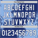 Custom Royal White-Light Blue Abstract Brush Stroke Authentic Baseball Jersey