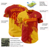 Custom Red-Yellow Abstract Brush Stroke Authentic Baseball Jersey