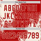 Custom Red-Cream Abstract Brush Stroke Authentic Baseball Jersey