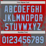 Custom Red Light Blue-Steel Gray Abstract Brush Stroke Authentic Baseball Jersey