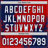 Custom Red White-Navy Abstract Brush Stroke Authentic Baseball Jersey