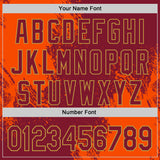 Custom Crimson Orange-Old Gold Abstract Brush Stroke Authentic Baseball Jersey