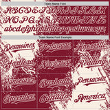 Custom Crimson-Cream Abstract Brush Stroke Authentic Baseball Jersey