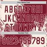 Custom Crimson-Cream Abstract Brush Stroke Authentic Baseball Jersey