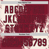 Custom Crimson Cream-Black Abstract Brush Stroke Authentic Baseball Jersey