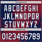 Custom Crimson White-Navy Abstract Brush Stroke Authentic Baseball Jersey