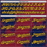 Custom Crimson Gold-Navy Abstract Brush Stroke Authentic Baseball Jersey