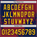 Custom Crimson Gold-Navy Abstract Brush Stroke Authentic Baseball Jersey