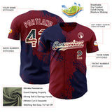 Custom Crimson Vintage USA Flag Navy-Cream Abstract Brush Stroke Authentic Baseball Jersey
