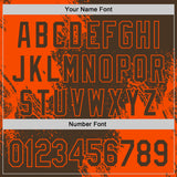 Custom Brown-Orange Abstract Brush Stroke Authentic Baseball Jersey