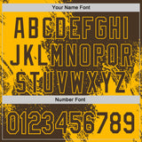 Custom Brown-Gold Abstract Brush Stroke Authentic Baseball Jersey