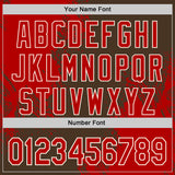 Custom Brown Red-Cream Abstract Brush Stroke Authentic Baseball Jersey