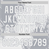 Custom White-Gray Abstract Brush Stroke Authentic Baseball Jersey