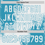 Custom White-Panther Blue Abstract Brush Stroke Authentic Baseball Jersey