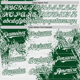 Custom White-Green Abstract Brush Stroke Authentic Baseball Jersey