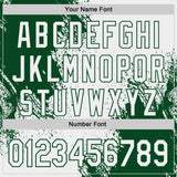 Custom White-Green Abstract Brush Stroke Authentic Baseball Jersey