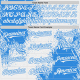 Custom White-Electric Blue Abstract Brush Stroke Authentic Baseball Jersey