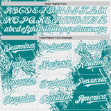 Custom White-Teal Abstract Brush Stroke Authentic Baseball Jersey