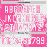Custom White-Pink Abstract Brush Stroke Authentic Baseball Jersey