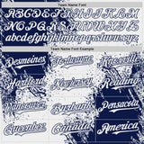 Custom White-Navy Abstract Brush Stroke Authentic Baseball Jersey