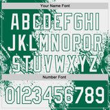 Custom White-Kelly Green Abstract Brush Stroke Authentic Baseball Jersey