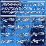 Custom Electric Blue White-Navy Abstract Brush Stroke Authentic Baseball Jersey