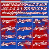Custom Thunder Blue White-Red Abstract Brush Stroke Authentic Baseball Jersey