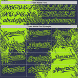 Custom Navy-Neon Green Abstract Brush Stroke Authentic Baseball Jersey