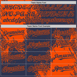 Custom Navy-Orange Abstract Brush Stroke Authentic Baseball Jersey