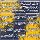 Custom Navy White-Gold Abstract Brush Stroke Authentic Baseball Jersey