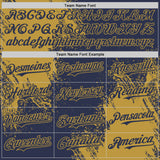 Custom Navy-Old Gold Abstract Brush Stroke Authentic Baseball Jersey