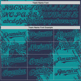 Custom Navy-Teal Abstract Brush Stroke Authentic Baseball Jersey