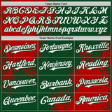 Custom Green White-Red Abstract Brush Stroke Authentic Baseball Jersey