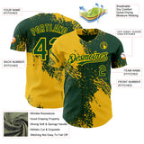 Custom Green-Yellow Abstract Brush Stroke Authentic Baseball Jersey