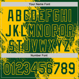 Custom Green-Yellow Abstract Brush Stroke Authentic Baseball Jersey