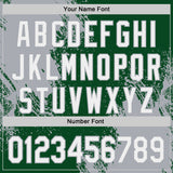 Custom Green White-Gray Abstract Brush Stroke Authentic Baseball Jersey