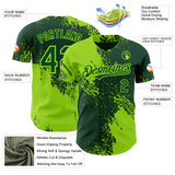 Custom Green-Neon Green Abstract Brush Stroke Authentic Baseball Jersey