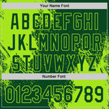 Custom Green-Neon Green Abstract Brush Stroke Authentic Baseball Jersey
