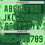 Custom Green-Pea Green Abstract Brush Stroke Authentic Baseball Jersey