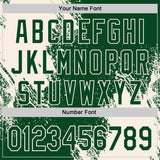 Custom Green-Cream Abstract Brush Stroke Authentic Baseball Jersey